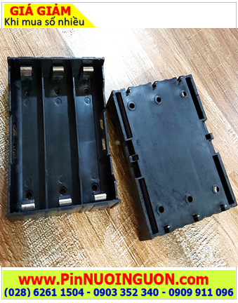 Hộp Đế pin 18650 (Loại chứa 3 pin 18650 - chân thép hàn), Hộp đế khay chứa 3PIN 18650 (chân thép hàn vào thiết bị)